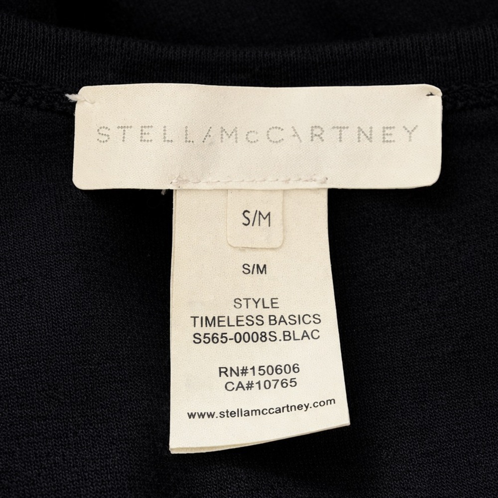 STELLA McCARTNEY Black Sleeveless Longline Draped Tunic Dress Top Size M - Picture 5 of 8